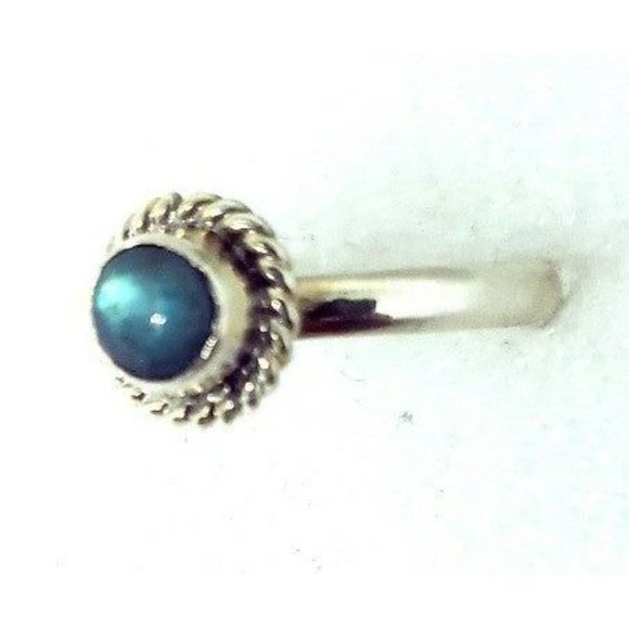 Blue labradorite crystal ring handmade sterling silver 925 size 7